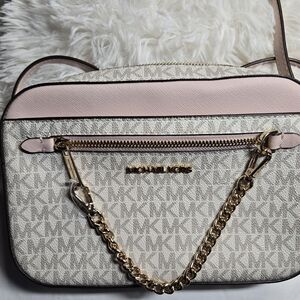 Michael Kors Cream and Pink Women's Bag